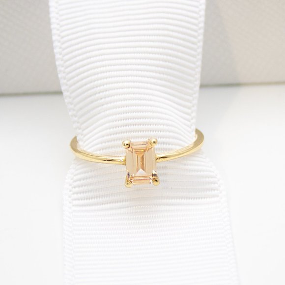 Solid 10K Yellow Gold Smoky Topaz Ring - Picture 1 of 9